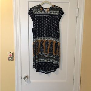 Novella Royale Blue White Tan Paisley Dress Sz l